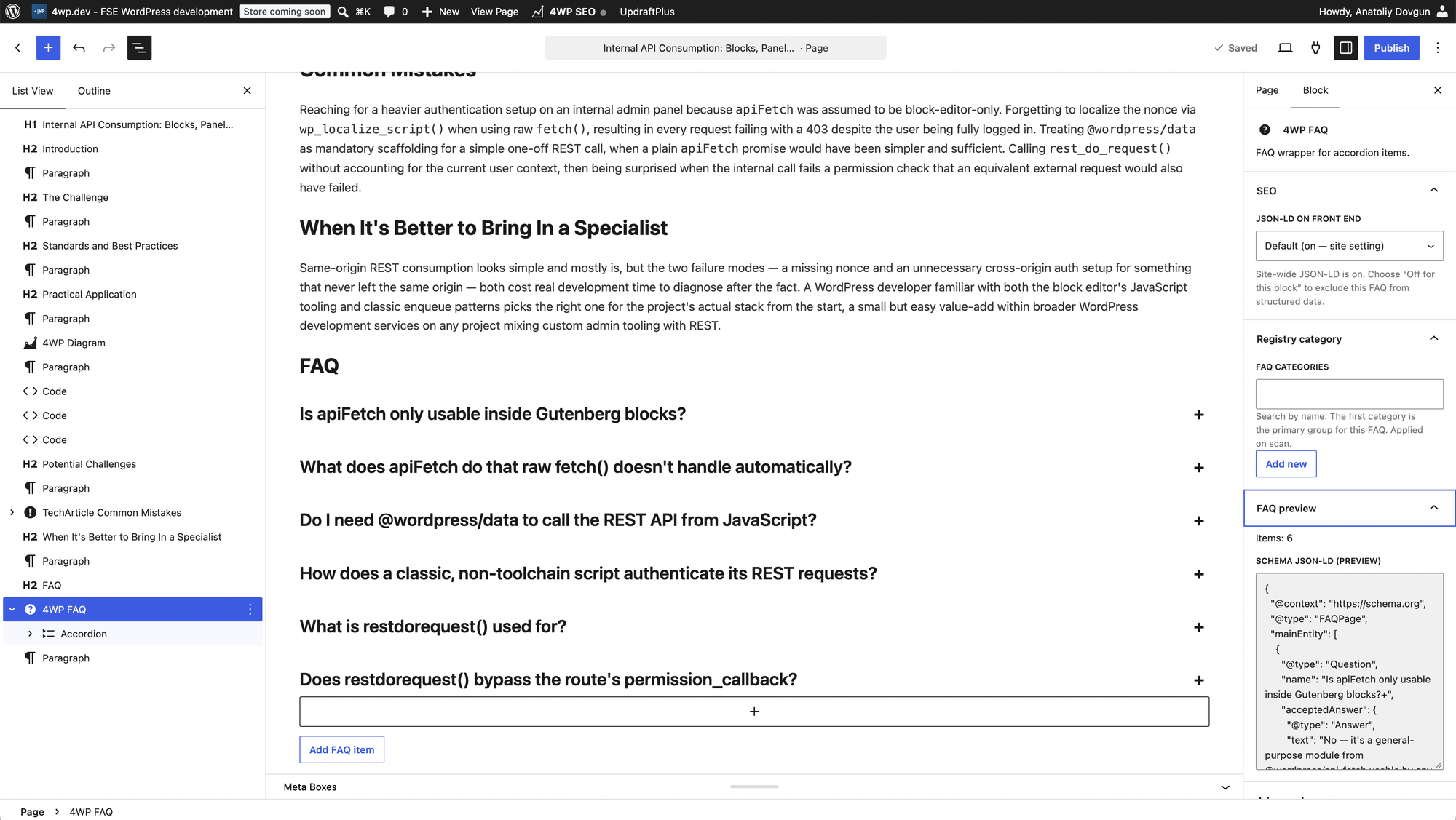 Turn on FAQPage JSON-LD