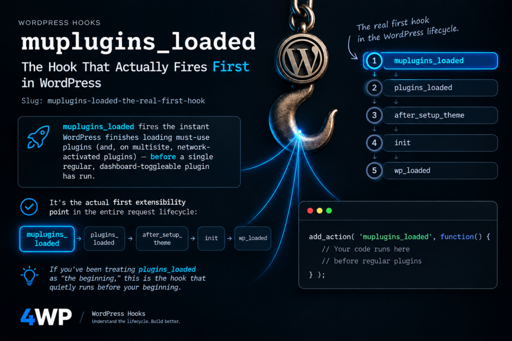 muplugins_loaded: The Hook That Actually Fires First in WordPress Slug: muplugins-loaded-the-real-first-hook